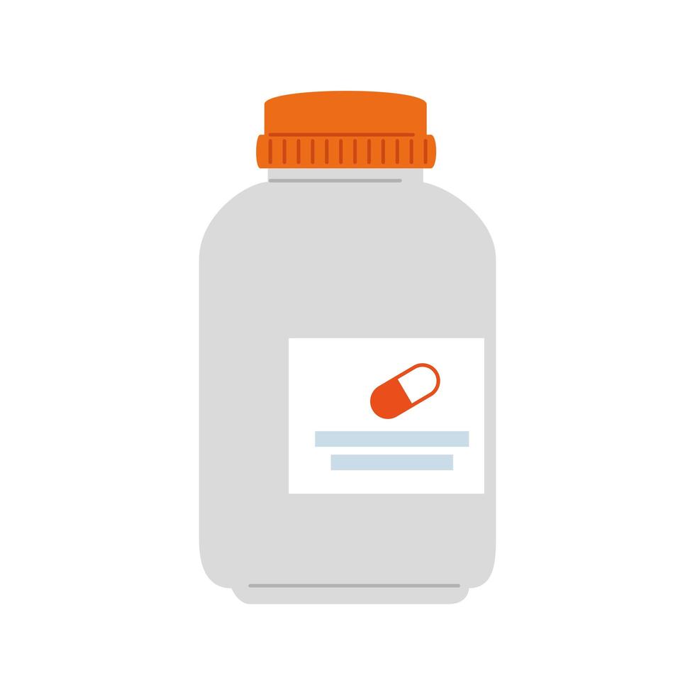 medicinflaska ikonen på vit bakgrund vektor