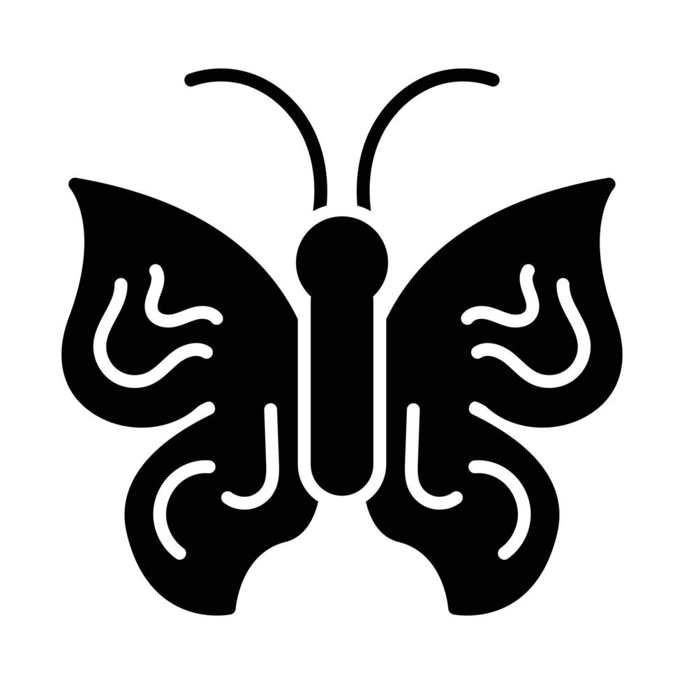 Schmetterlings-Glyphen-Symbol Tiervektor vektor