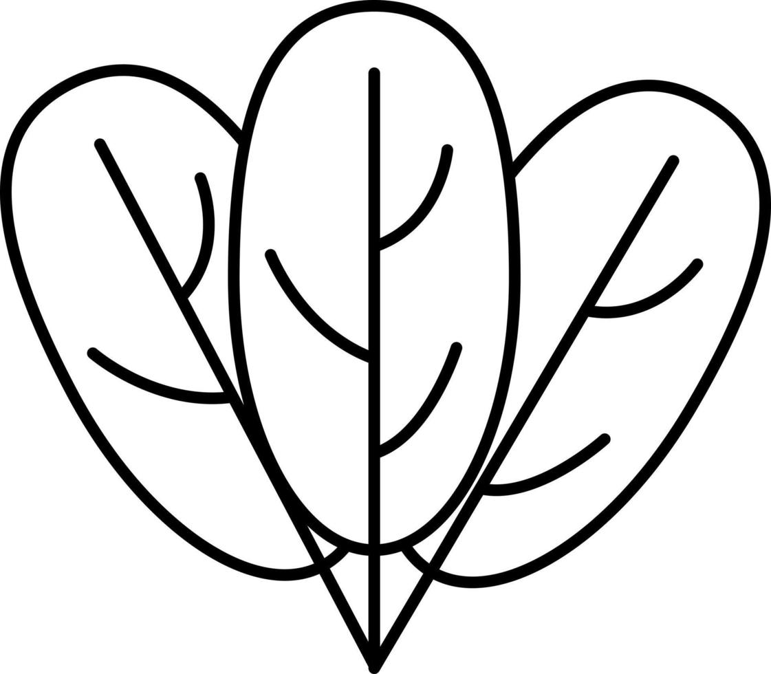 Spinat Gliederungssymbol Gemüsevektor vektor