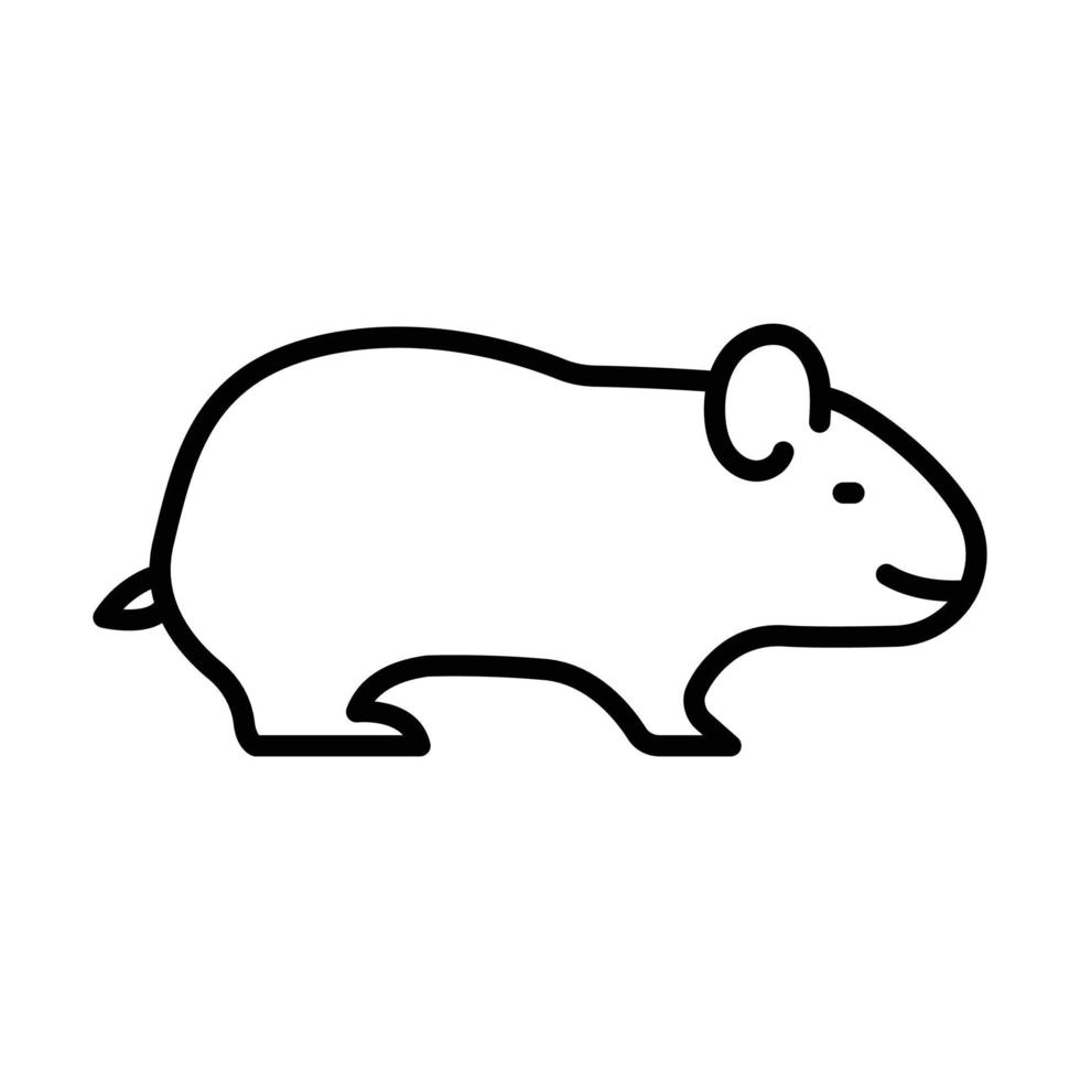 Meerschweinchen Umriss Symbol Tiervektor vektor