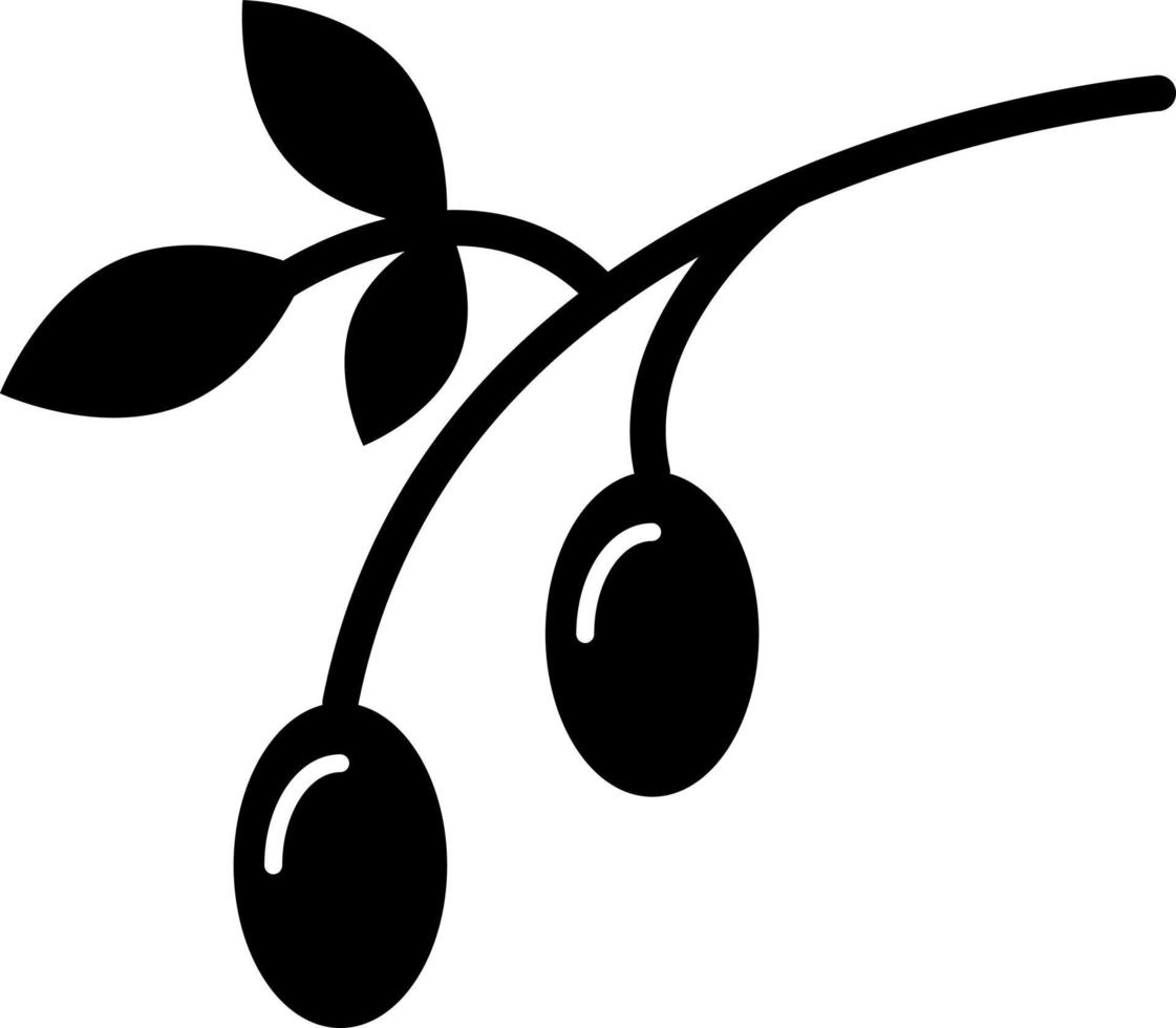 Oliven-Glyphen-Symbol Fruchtvektor vektor