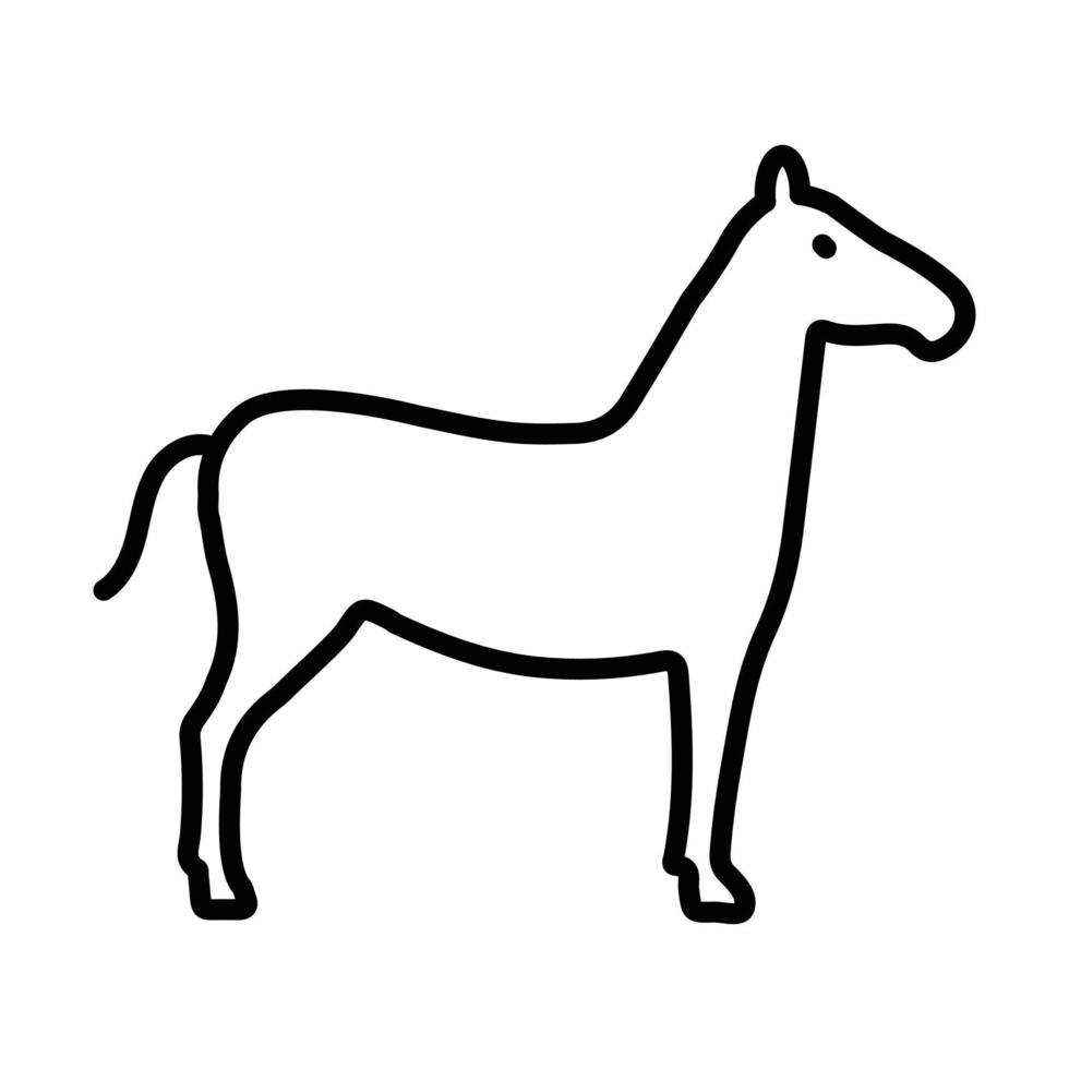 häst kontur ikon djur vektor