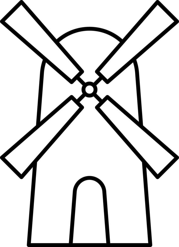 väderkvarn turbin kontur ikon vektor