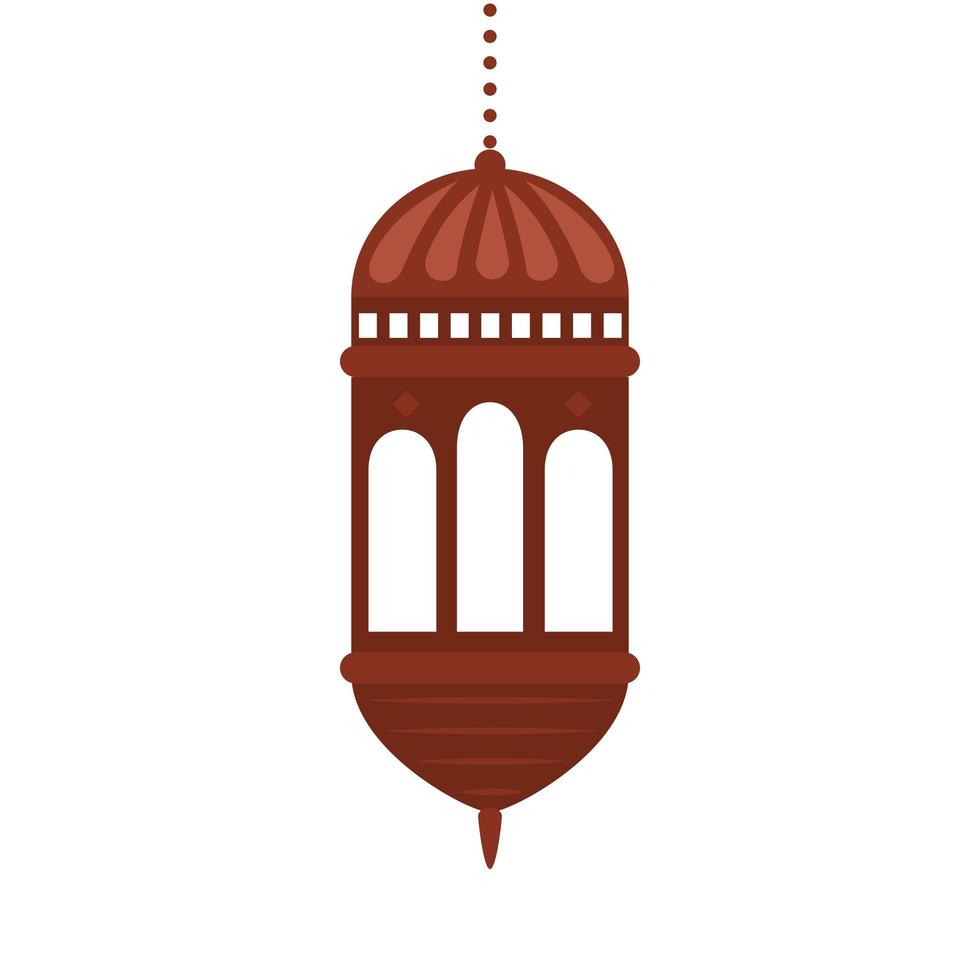 ramadan kareem lykta hängande, arabisk islam kultur dekoration på vit bakgrund vektor
