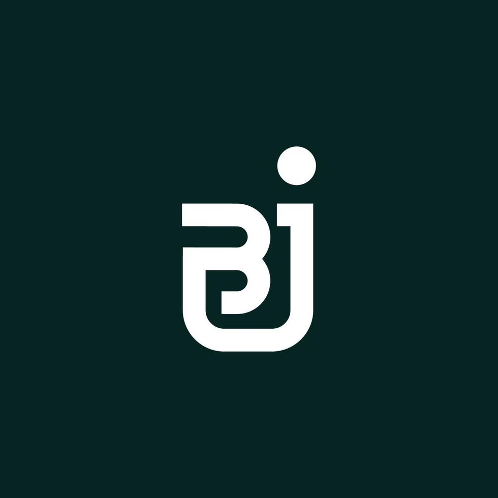 das initialen bj logo ist schlicht und modern vektor