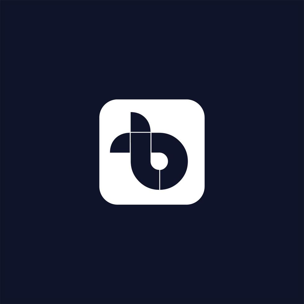 Das Logo der Initialen b ist schlicht und modern vektor