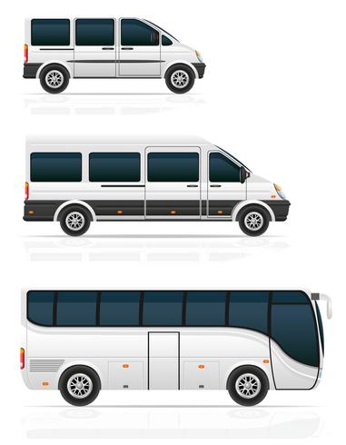 große und kleine Busse für die Personenverkehrstransportillustration vektor