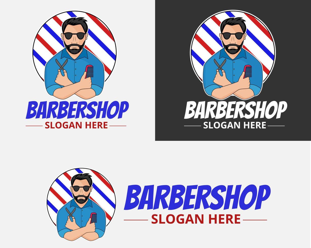 illustration vektor design av barbershop logotyp mall