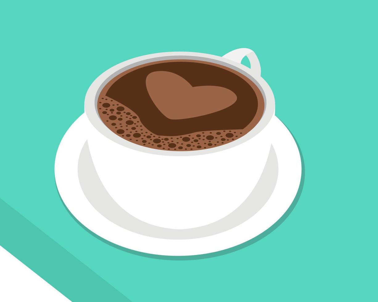 Illustrationsvektordesign der Tasse Kaffee mit Liebeszeichen vektor