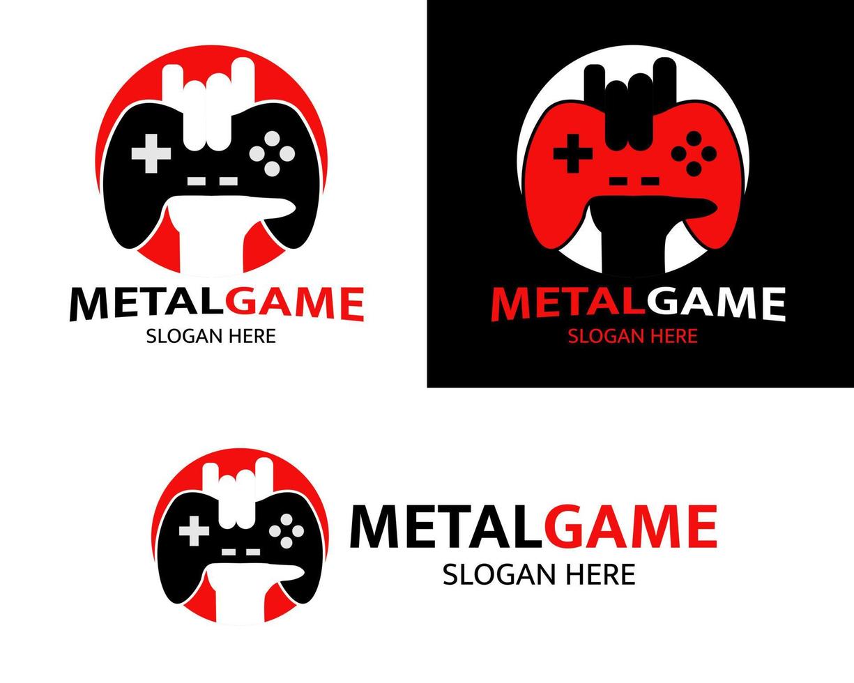 Illustrationsvektordesign der Metalgame-Logoschablone für Geschäft oder Firma vektor