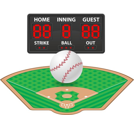 baseball sport digital resultattavla vektor illustration