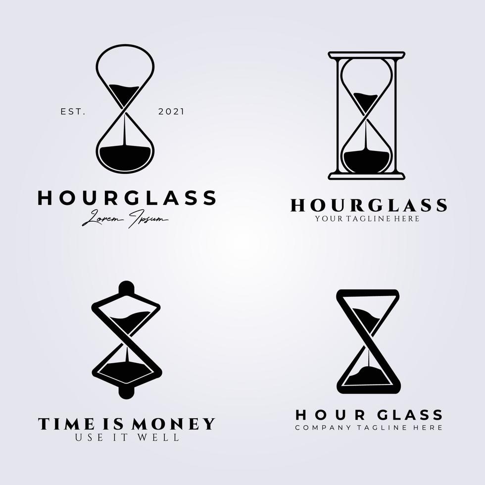 bunt timglas set logotyp vektor illustration design