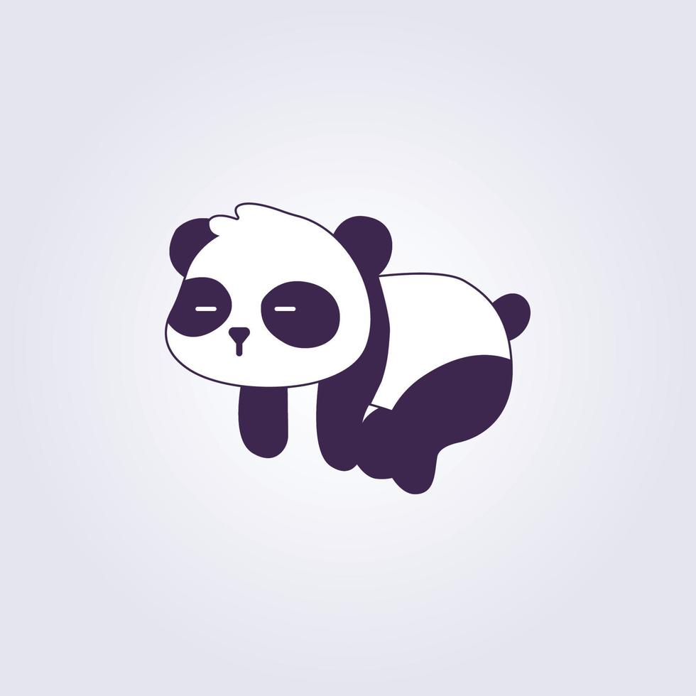 flänsande lat panda illustration ikon logotyp symbol vektor isolerad design grafik för tryck kläder t-shirt keps textil