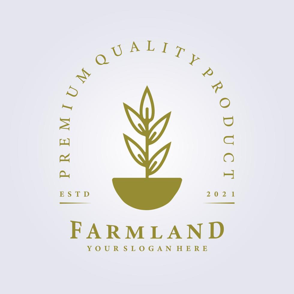jordbruksmark jordbruk skörd gård logotyp vektor illustration design