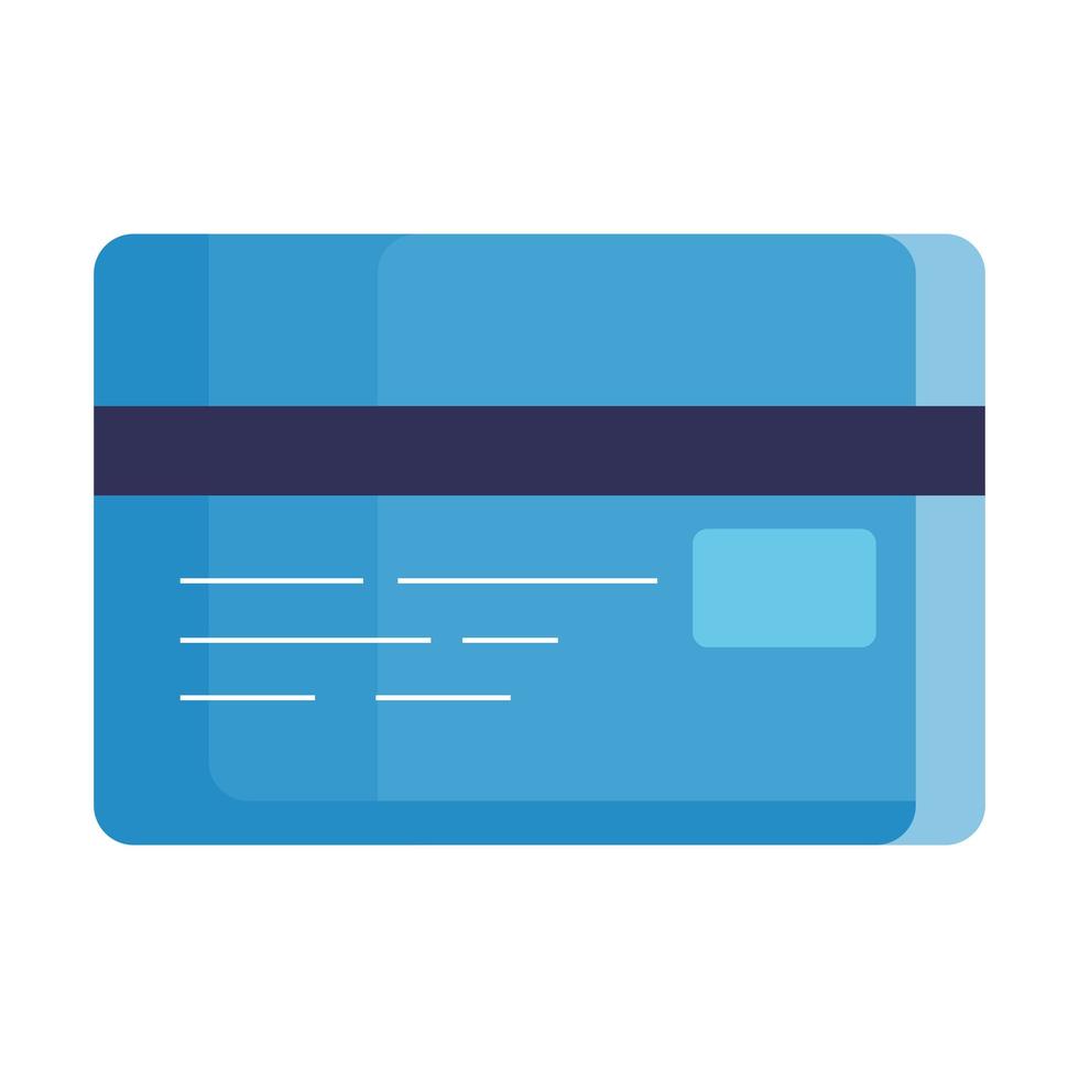 kreditkort på vit bakgrund, blå färg vektor