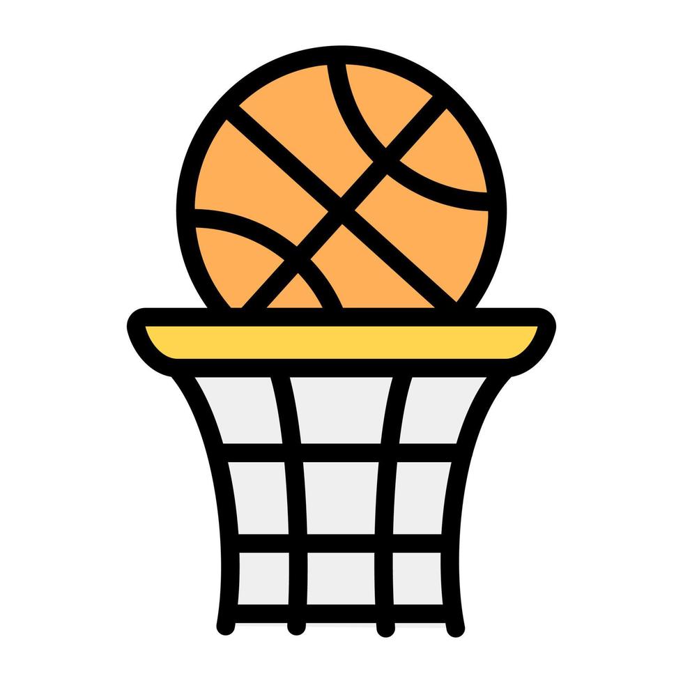 trendige Ikone des Basketballkorbs vektor