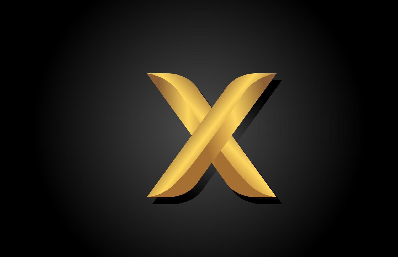 guld gyllene x alfabetet bokstaven logotyp ikon design. företagsmall för lyxaffärer vektor