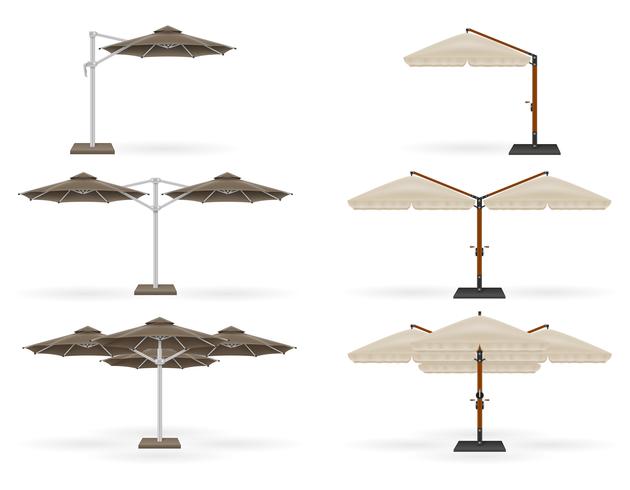 stort solparaply för barer och kaféer på terrassen eller stranden vektor illustrationen