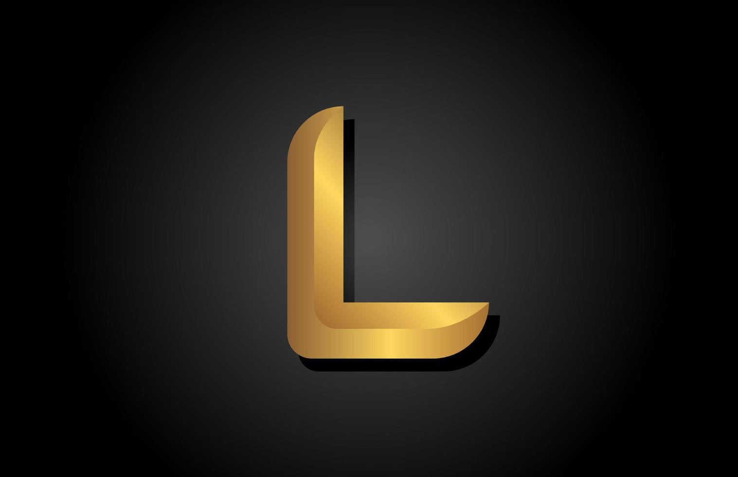 guld gyllene l alfabetet bokstaven logotyp ikon design. företagsmall för lyxaffärer vektor
