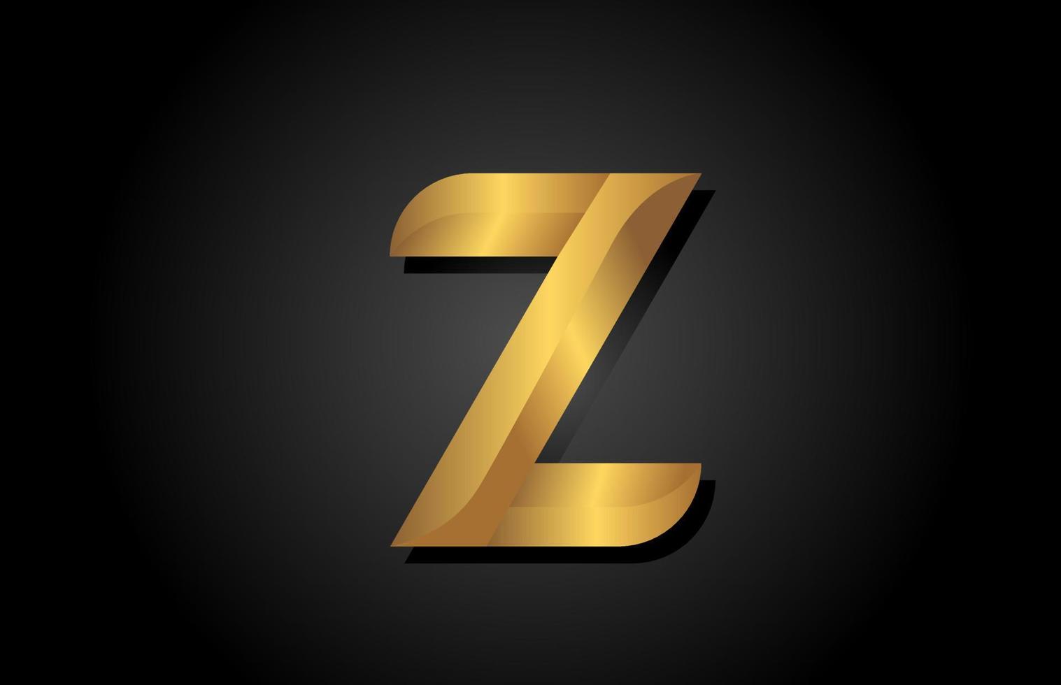guld gyllene z alfabetet bokstaven logotyp ikon design. företagsmall för lyxaffärer vektor