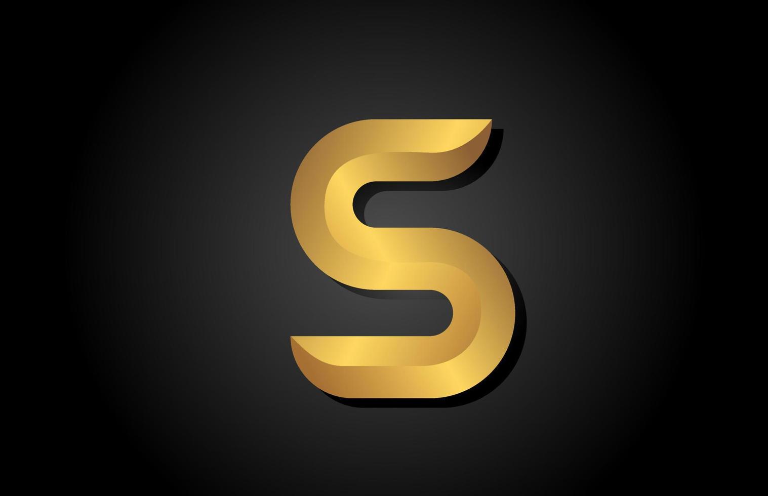 guld gyllene s alfabetet bokstaven logotyp ikon design. företagsmall för lyxaffärer vektor