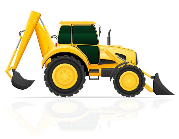 traktor med hink fram och bak vektor illustration