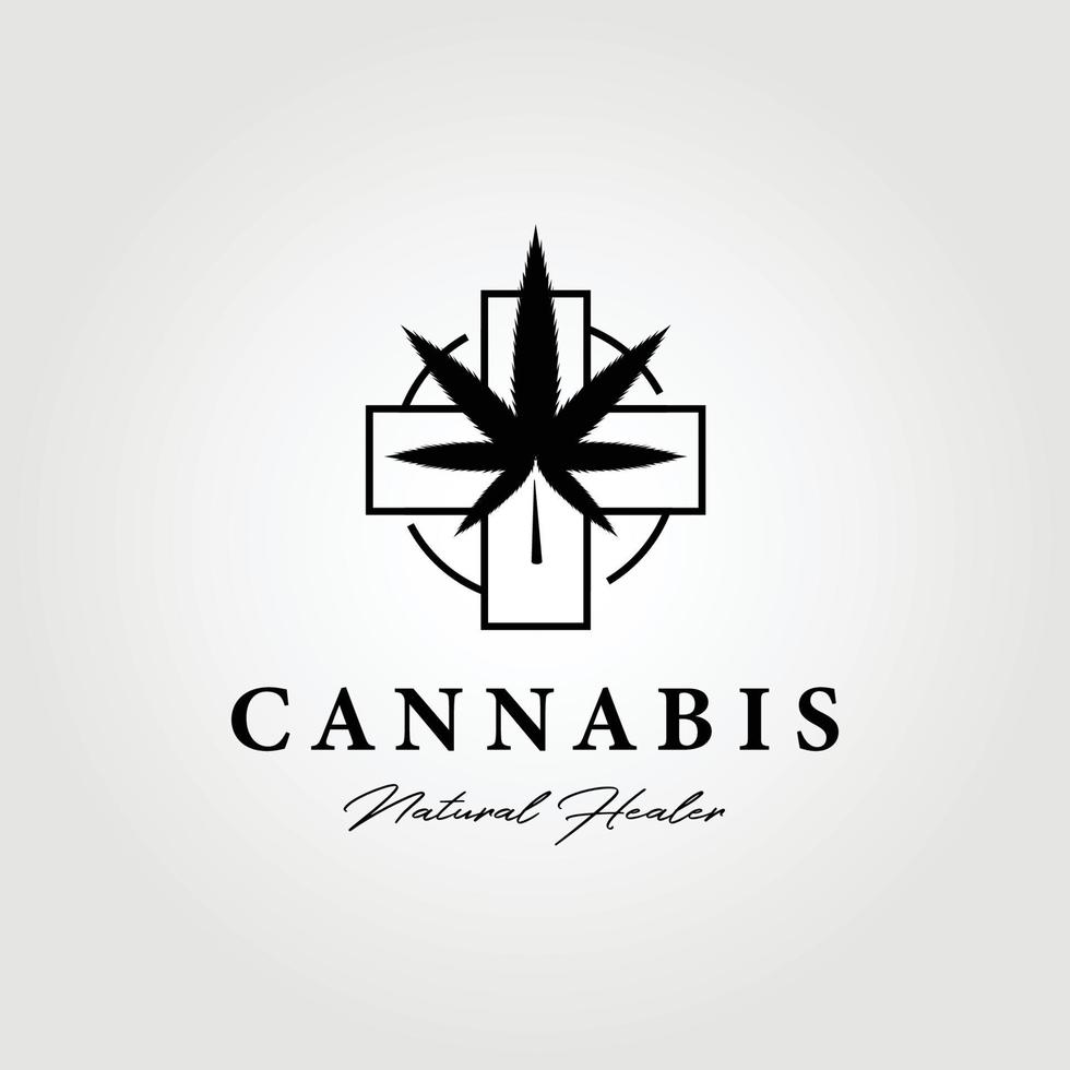 medizinische Cannabis-Logo-Vektor-Illustration-Design-Grafik vektor