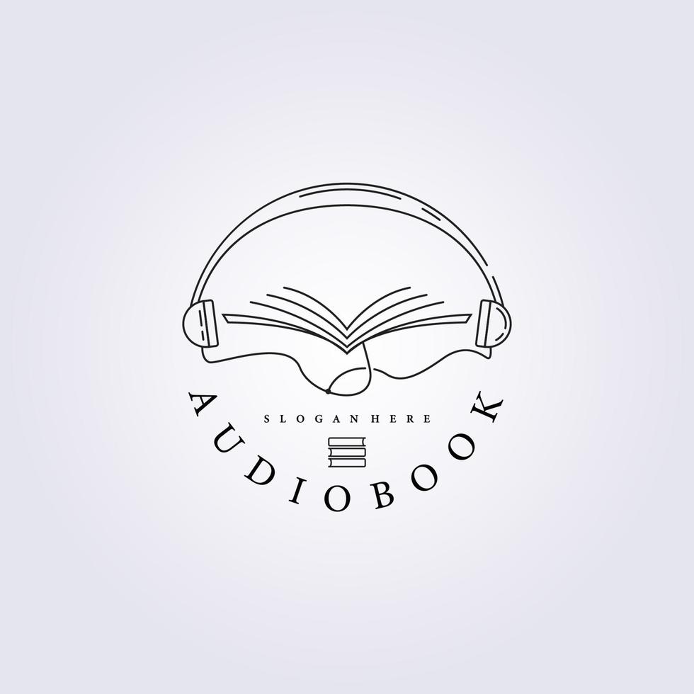 ljudbok öppen bok lärande logotyp podcast online vektor illustration design symbol ikon platt kreativ design