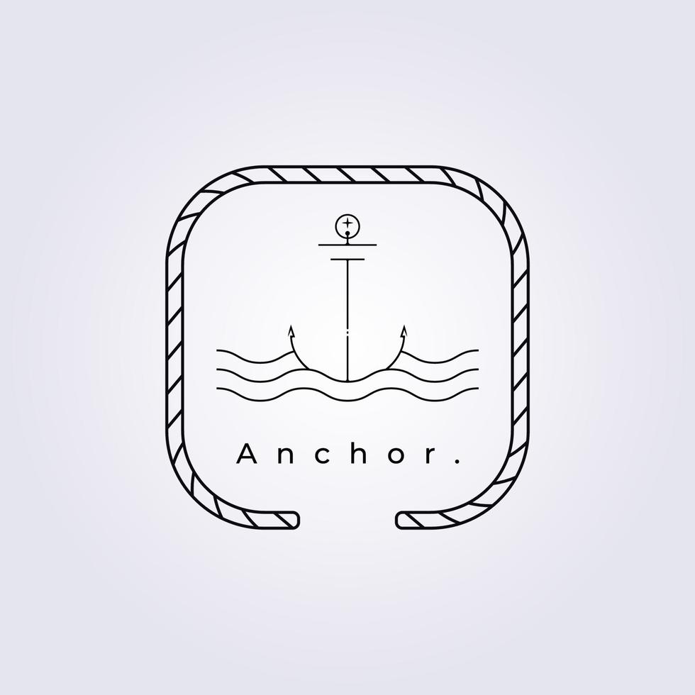 seil oder kette abzeichen meer nautische welle segeln anker logo vektor illustration design