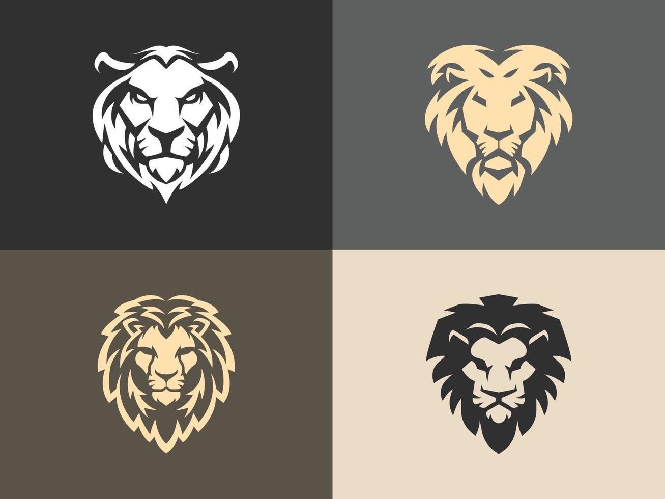 lejonhuvud ikon illustration vektor
