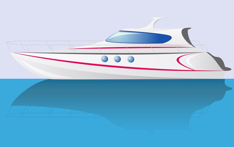 weiße Speedyacht vektor