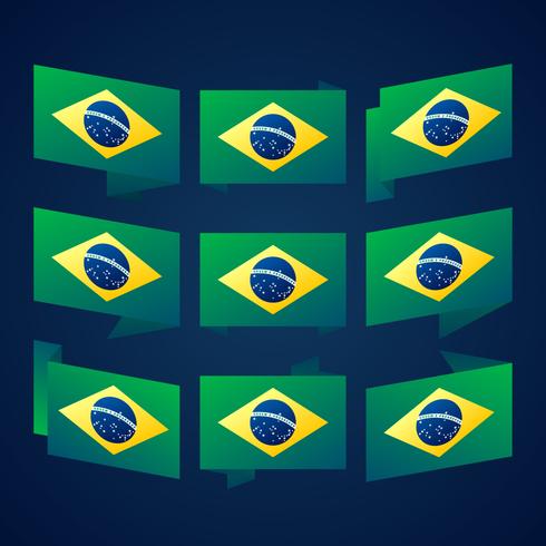 Brasilien-Band-Flaggen-Vektor-Schablonen-Design-Illustration vektor