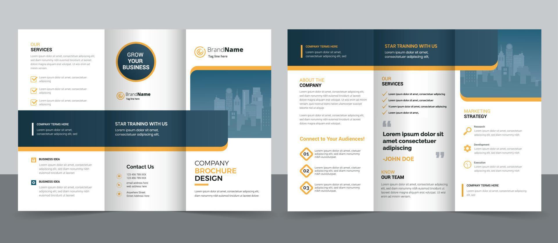 corporate business trifold broschyr malldesign. vektor