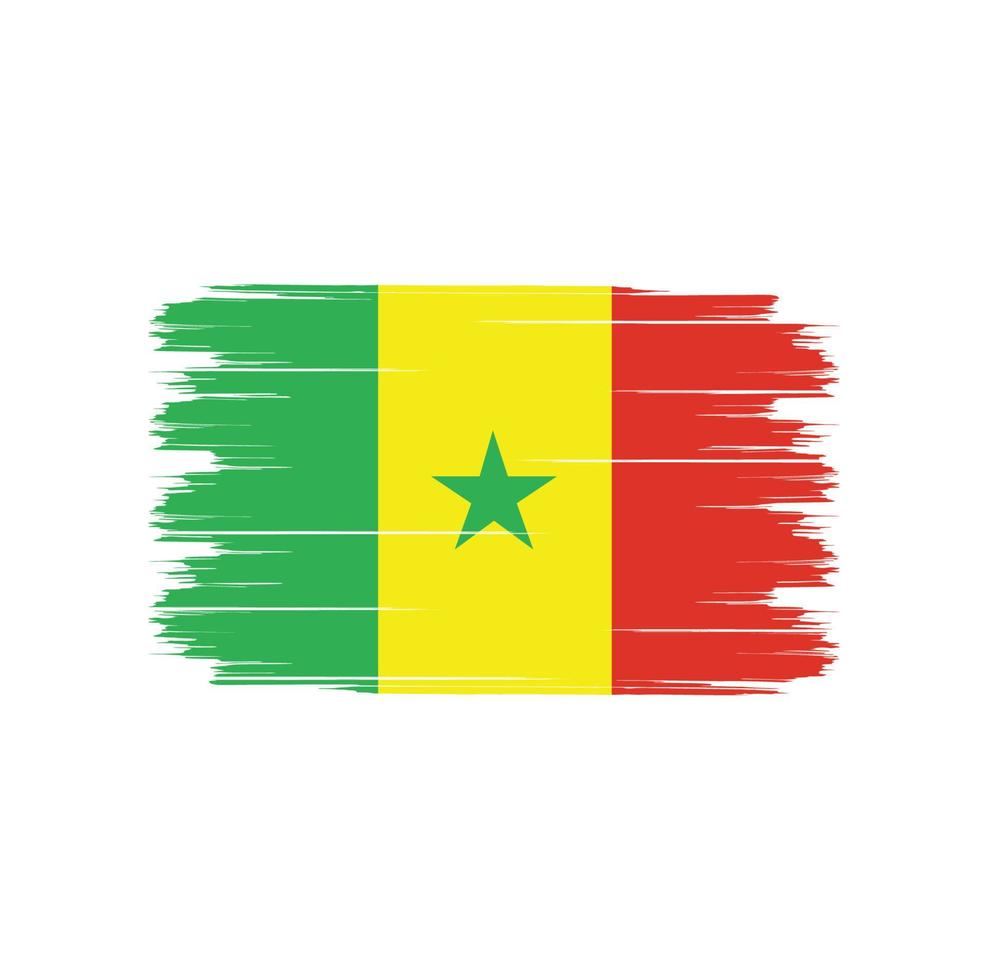 senegal flagga borste vektor