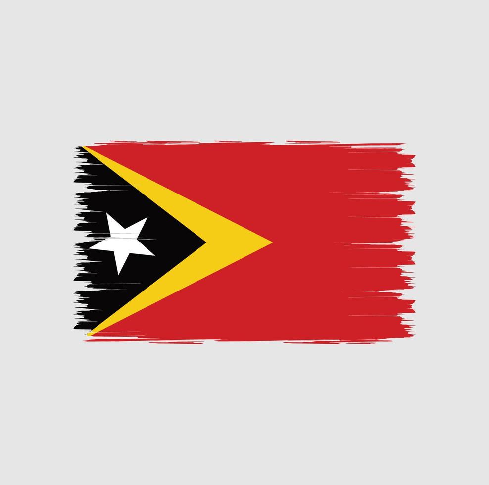 Flagge von Timor-Leste mit Pinselstilvektor vektor