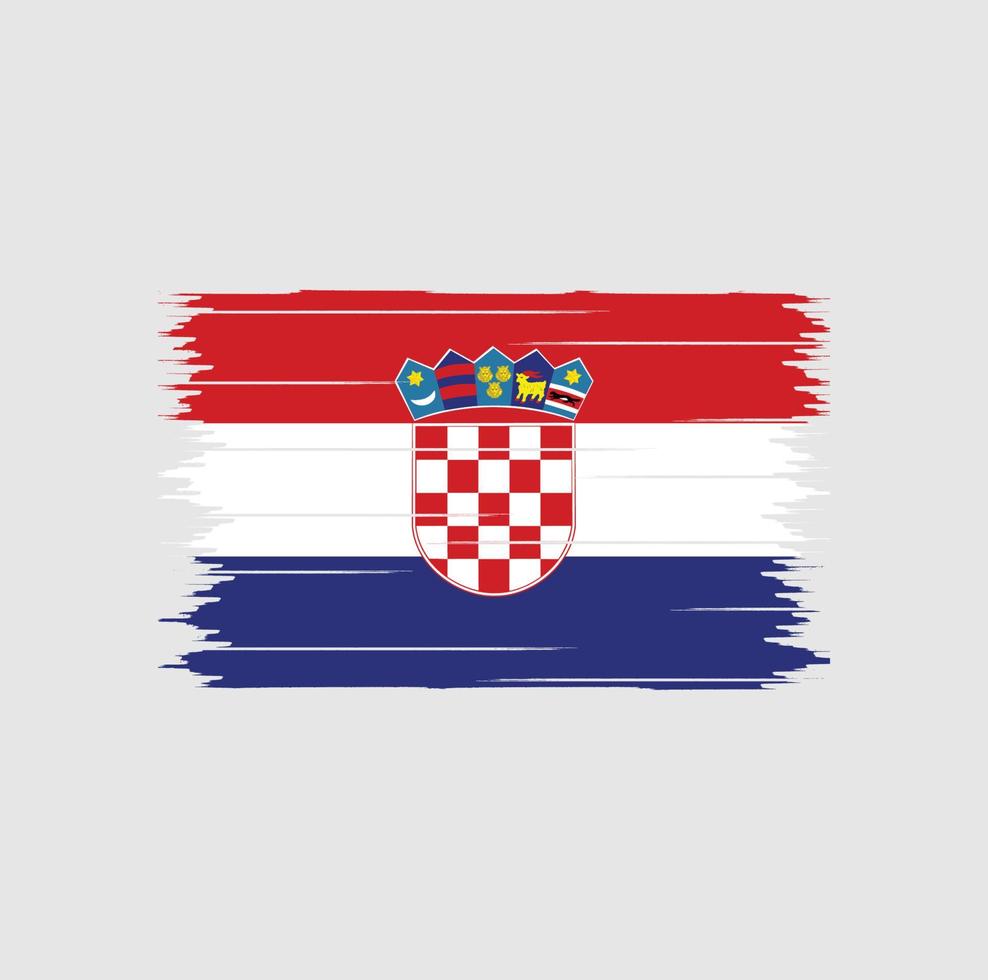 kroatien flagge bürste vektor