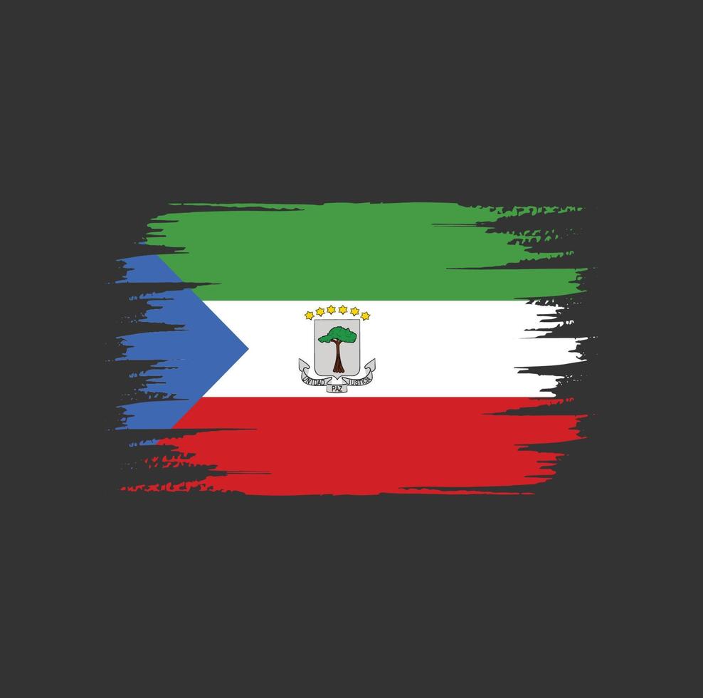 äquatorialguinea-flaggenpinsel vektor