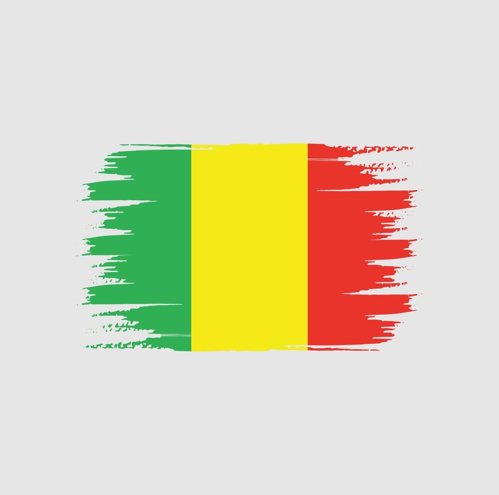 mali flagge bürste vektor