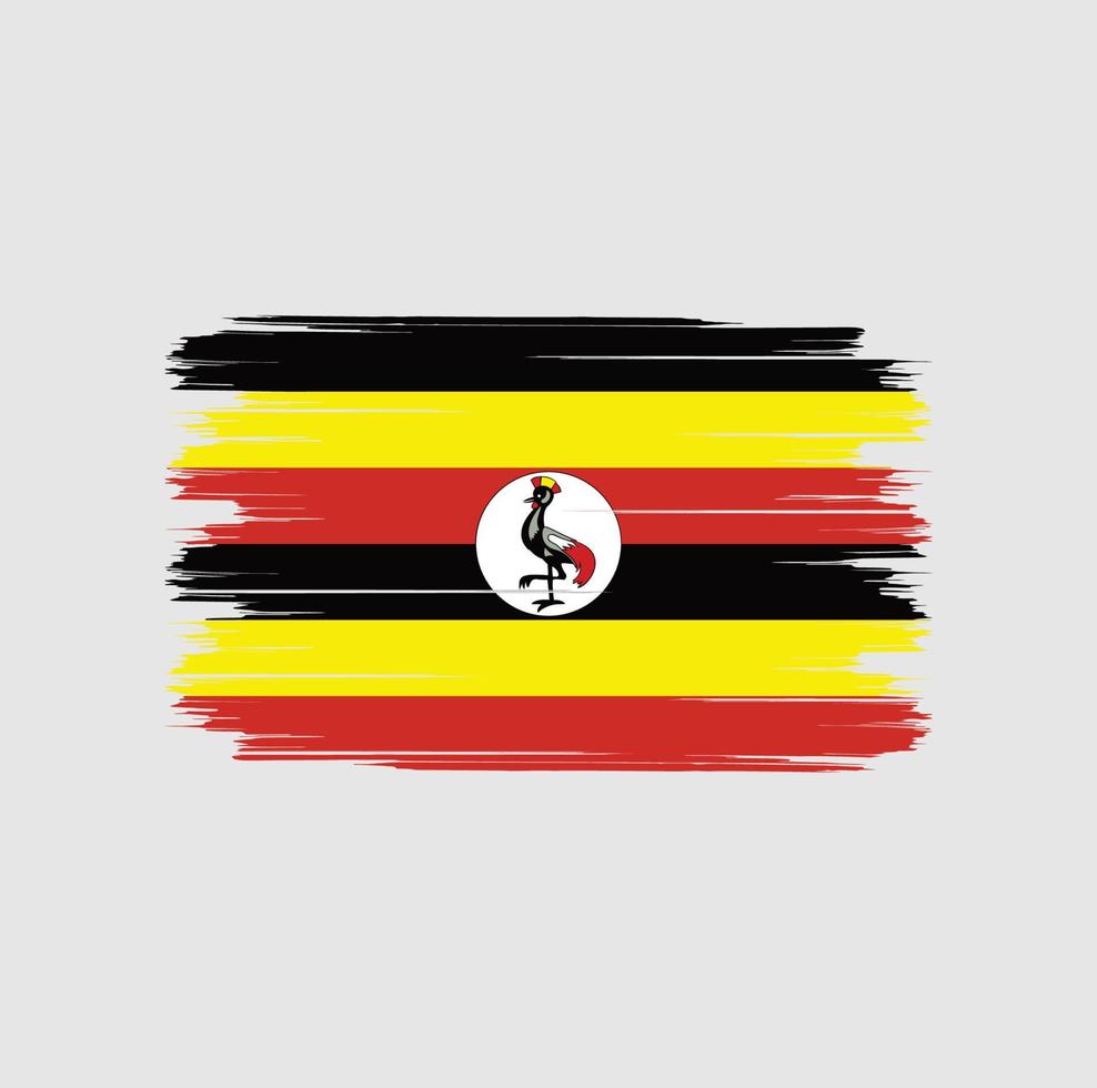 Ugandas flaggborste vektor