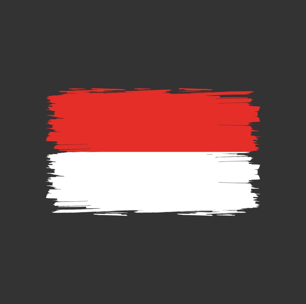 flagge von indonesien mit aquarellpinselstil vektor