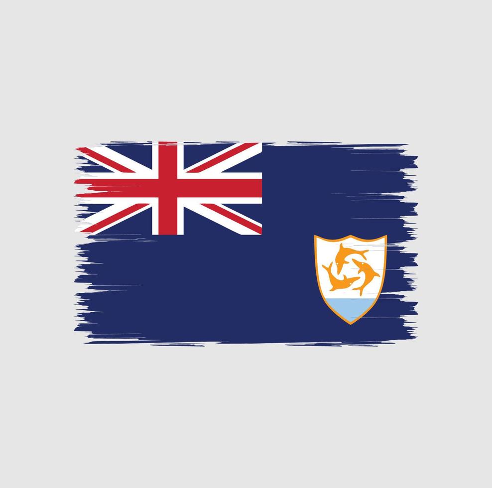 flagga av anguilla med borste stil vektor