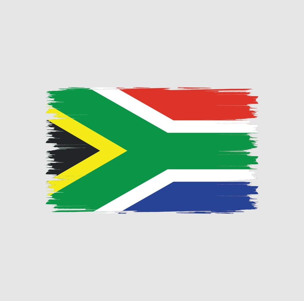 flagge von südafrika mit aquarellpinselstilvektor vektor