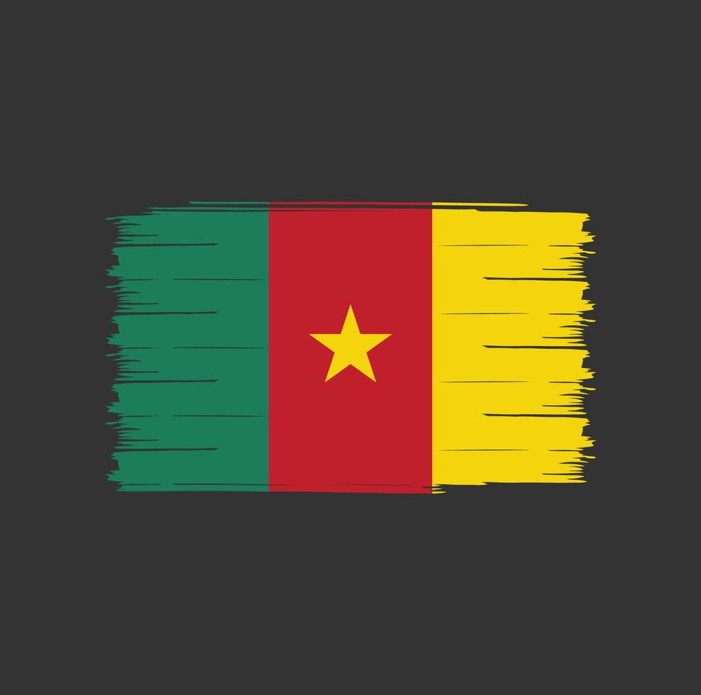 Kamerun Flaggenpinsel vektor