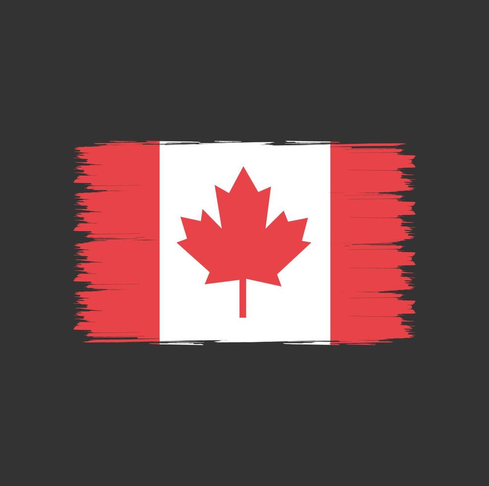 Kanadas flagga med akvarell borste stil vektor