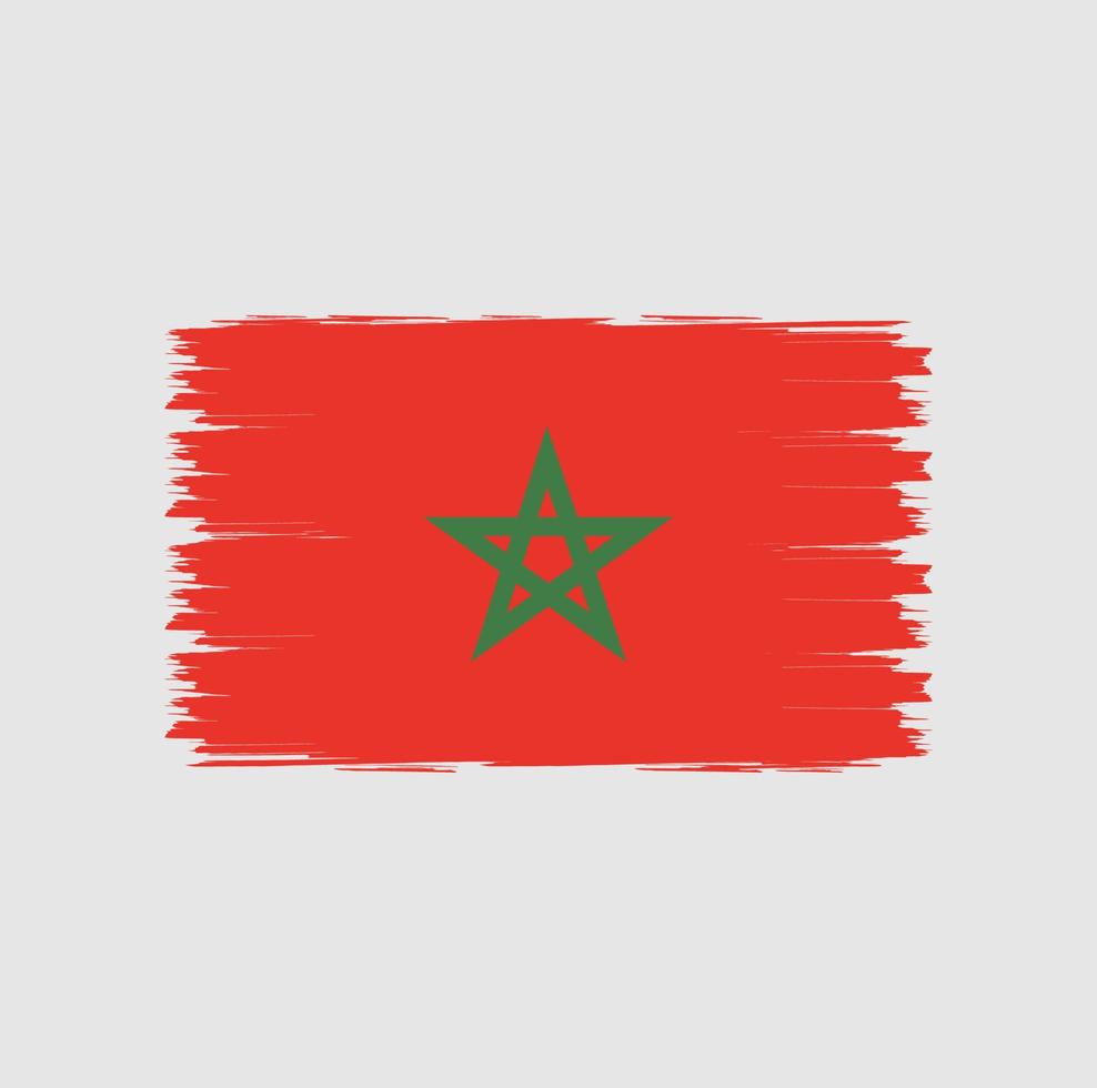 Marockos flagga med akvarell borste stil vektor