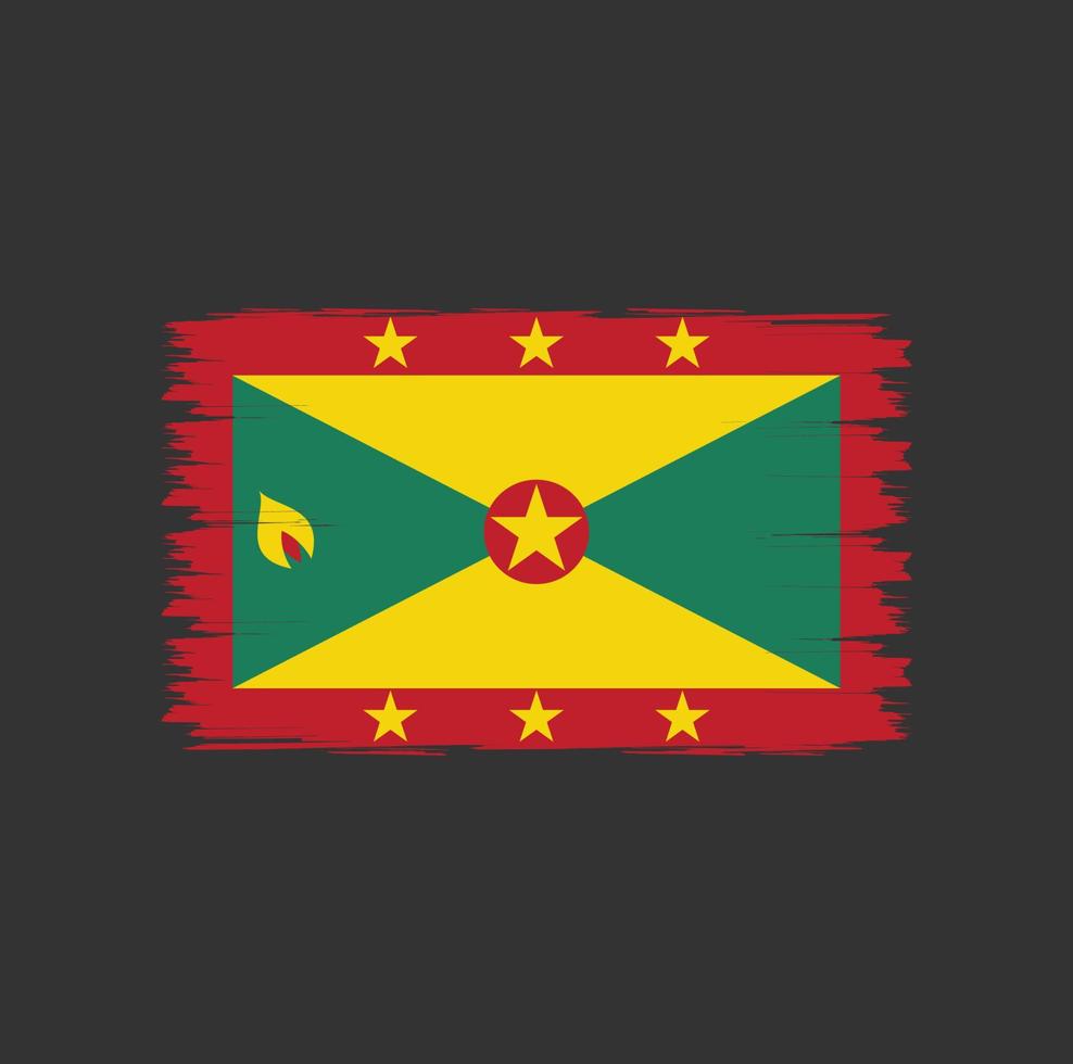 grenada flagga med borste stil vektor