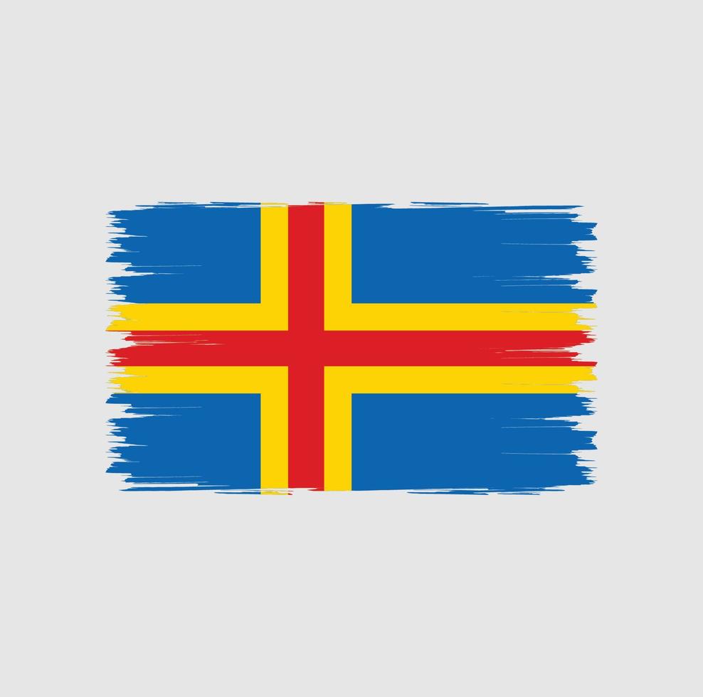 ålandsöarnas flagga med borste stil vektor