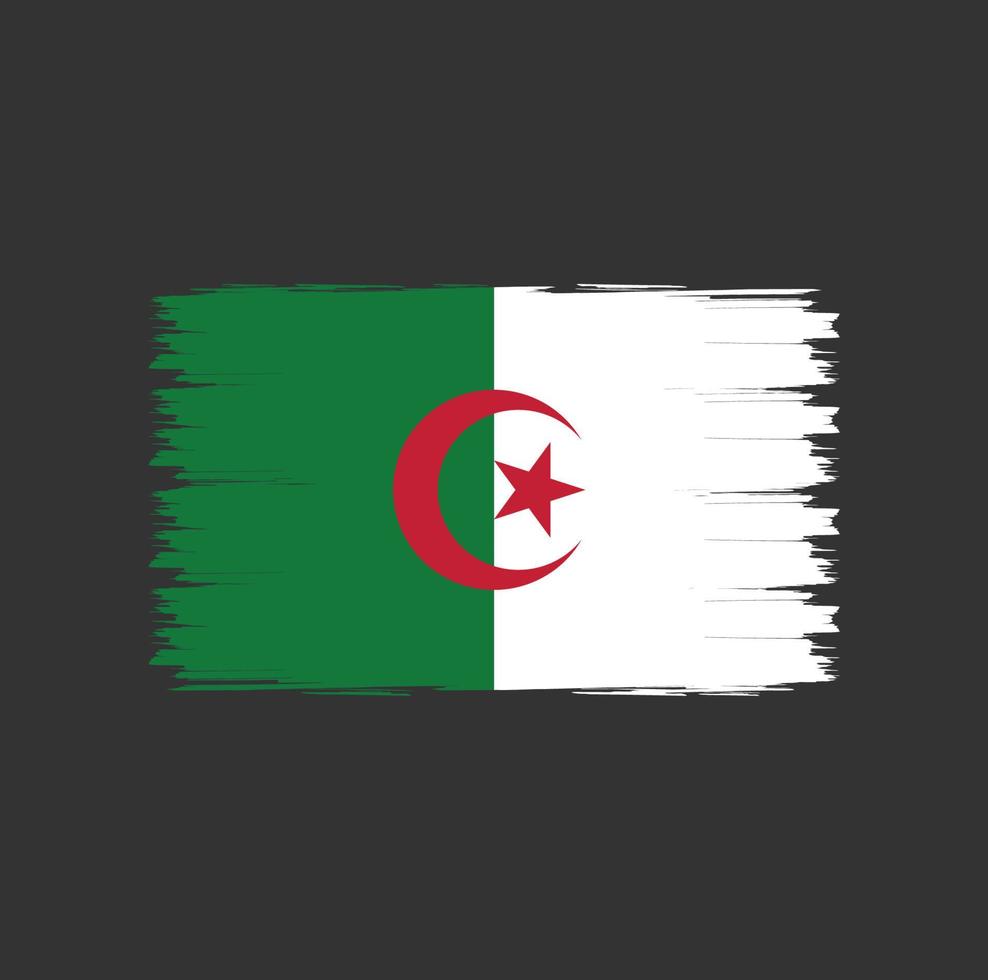 flagge von algerien mit aquarellpinselstilvektor vektor