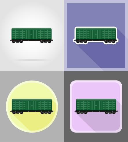 Ikonen-Vektorillustration der Eisenbahnwagenserie flache vektor