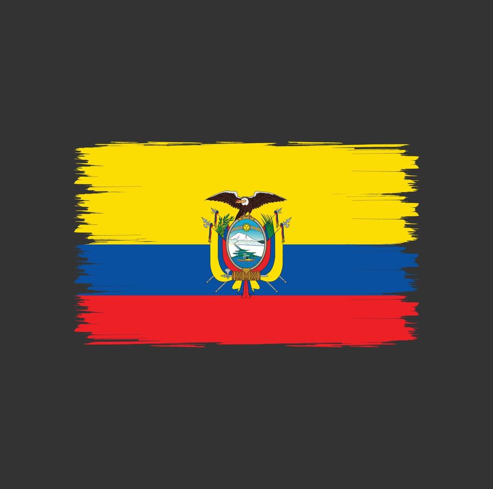 flagge von ecuador mit aquarellpinselstilvektor vektor